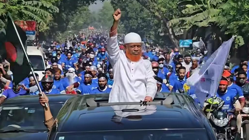 চাঁপাইনবাবগঞ্জে জামায়াত মনোনীত প্রার্থীর তিন হাজার মোটরসাইকেল নিয়ে শোডাউন