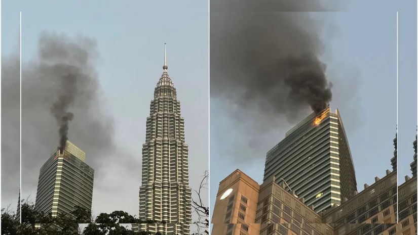 মালয়েশিয়ার টুইন টাওয়ারে ভয়াবহ আগুন